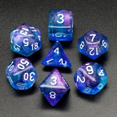 Purple&Blue Glitter Dice （White font）