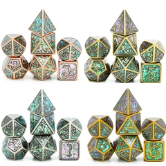 Plated Ancient Photosensitive Enamel Metal dice（Clouds Dragon ）