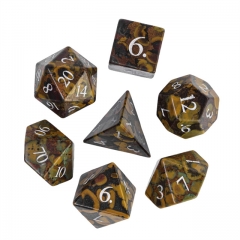 Camouflage Gemstone Dice with Black PU leather Hexagon Box