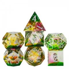 Pink Green Yellow Color Mixing  Dice(Sharp handmade)with PU leather Rectangular Box