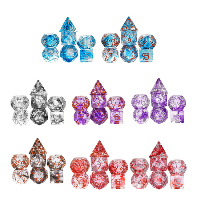 Polyhedral Dnd Dice Sets Transparent Discolored Dice For Dungeons And 